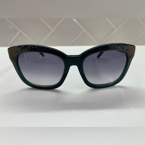 Emerald green and gold embellished Chloe sunnies.